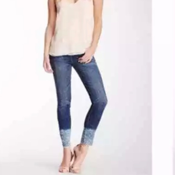 NWT Current/ Elliott The Cut Off Stiletto Jeans Dakota w/Tribal Design 25 - Picture 2 of 9